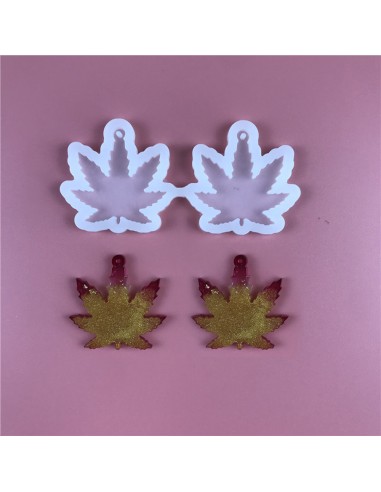 Molde de silicona con forma de hoja de planta