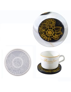 Molde de posavasos con dibujo de una Rosa