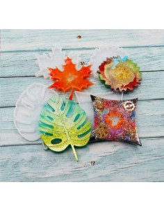 Molde de silicona para posavasos hoja de monstera