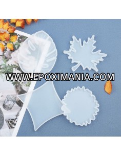 Molde de silicona para posavasos hoja de otoño