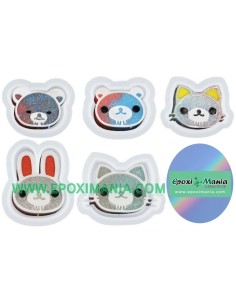 Moldes de silicona de ositos kawaii