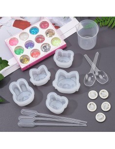 Moldes de silicona de ositos kawaii