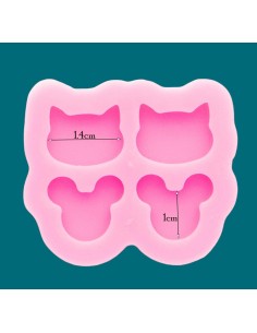 Molde de silicona de Mickey y gatitos peque