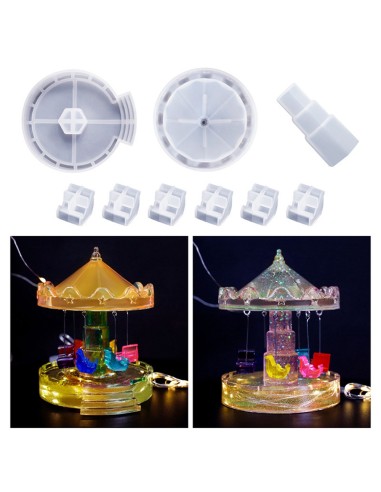 Molde de silicona de carrusel de patitos