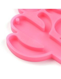 Molde de silicona de cactus para pendientes grande