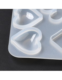 Molde de silicona de margarita y corazones