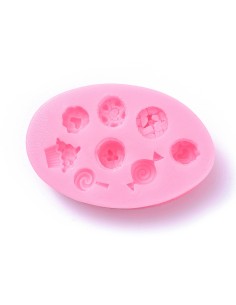 Molde de silicona en forma de dulces