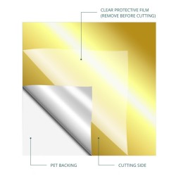 LOKLiK Vinilo Adhesivo Permanente Espejo Metálico - Oro Rosa - 30,5 x 180 cm