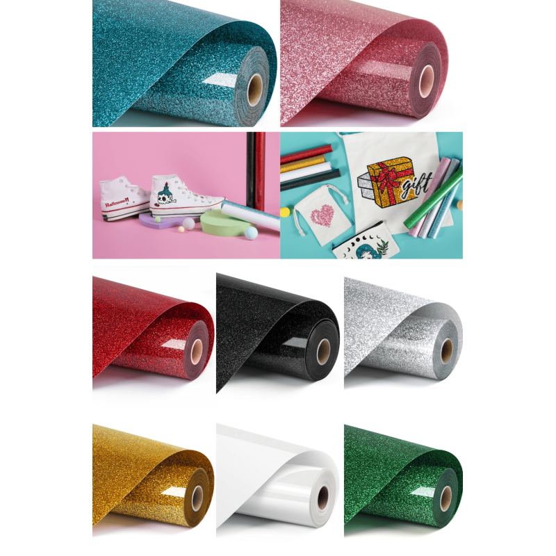 Vinilo termotransferible LOKLiK con purpurina 30,5 x 90 cm