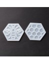 Pareja de moldes de silicona de posavasos de abeja y panal