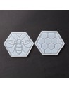Pareja de moldes de silicona de posavasos de abeja y panal