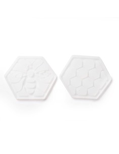 Pareja de moldes de silicona de posavasos de abeja y panal